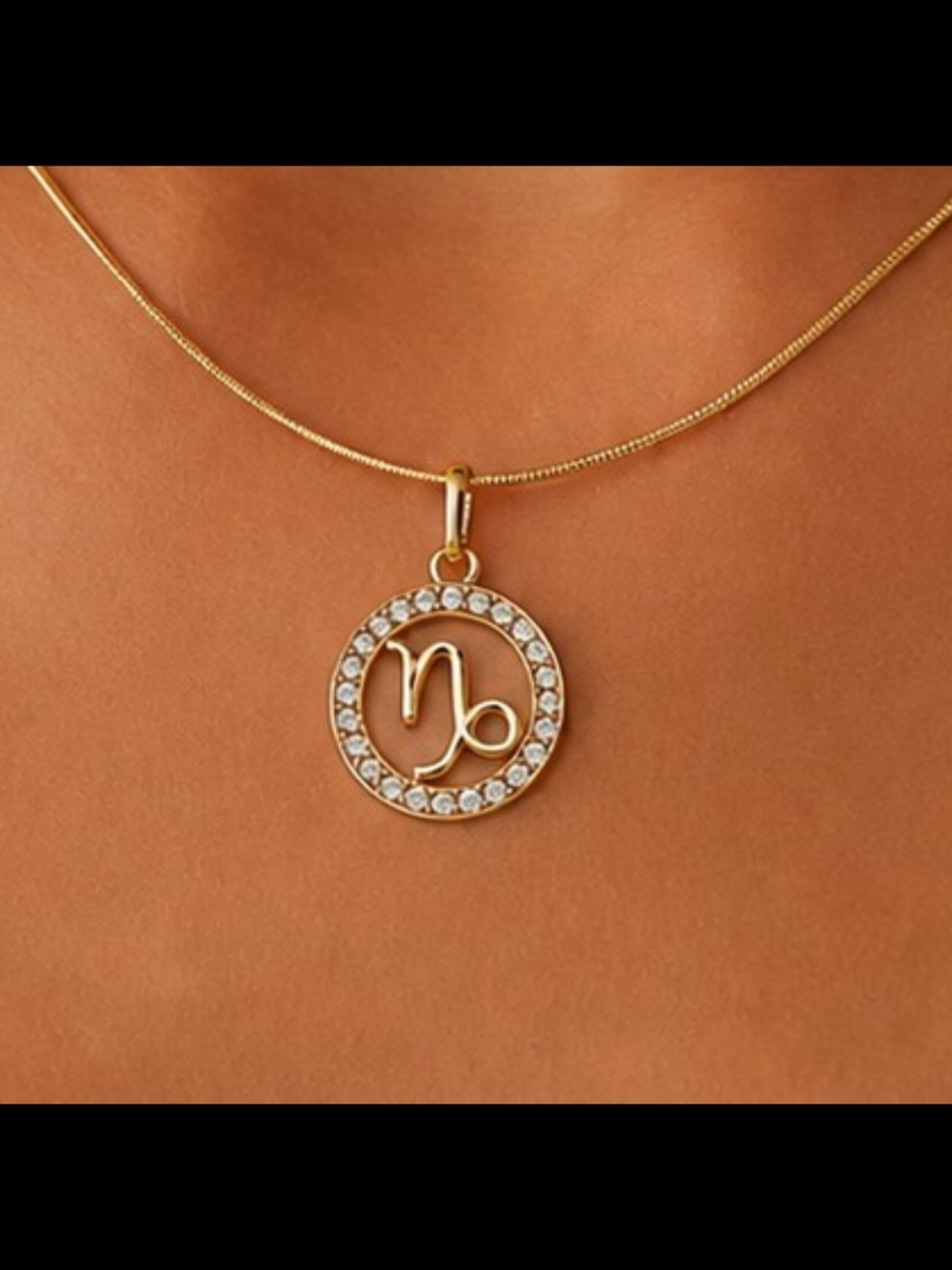 Capricorn Zodiac Celestial Necklace 18K Gold Plated Birth Sign December January